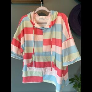 Fantastic Fawn Tunic hoody // striped hoody // bright summer hoody // beach wear
